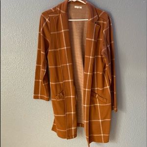 Mustard plaid blazer from Maurices